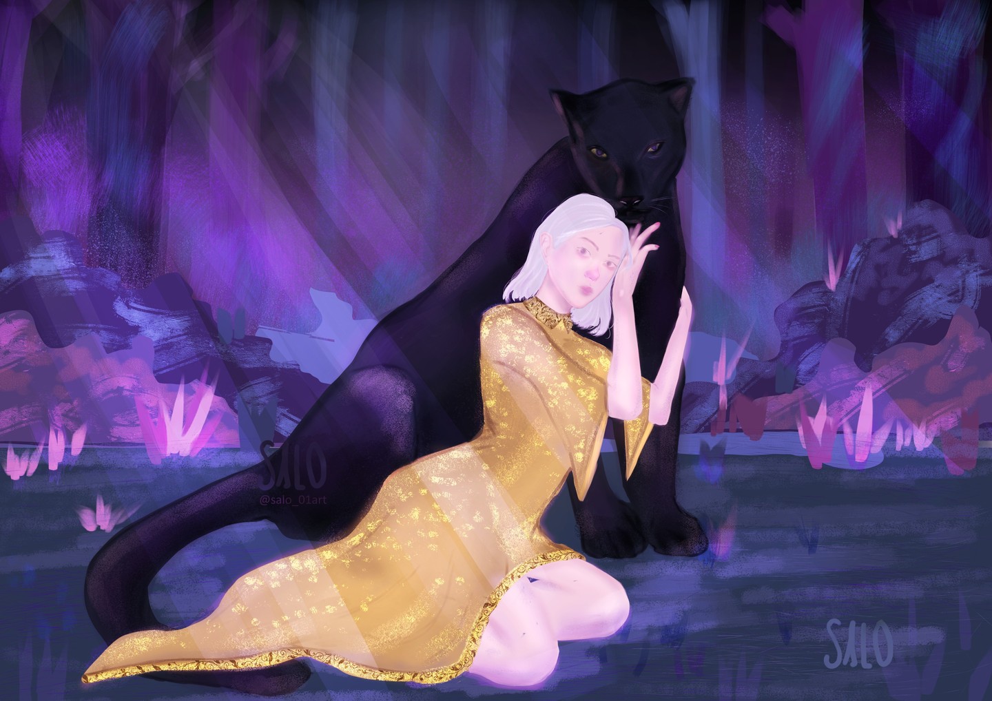 Purple Night — ilustración digital de SALOART